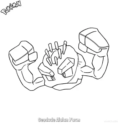 Free printable Geodude Alolan Form Coloring Page - Free Printable Pokemon Coloring Sheets coloring page